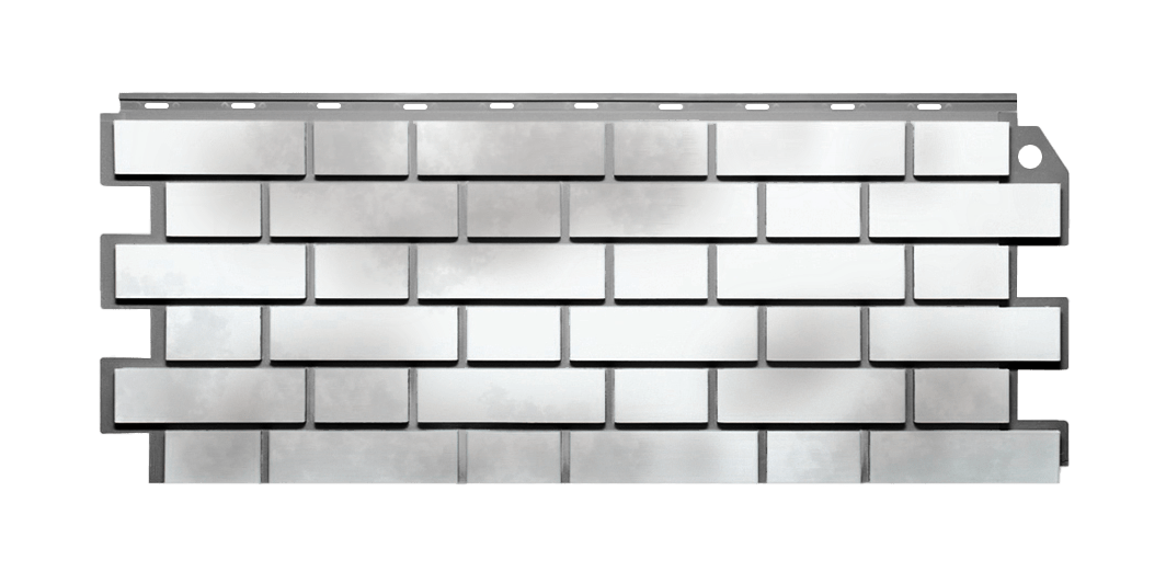 Панель фасадная FineBer Кирпич клинкерный 3D Бело-коричневый