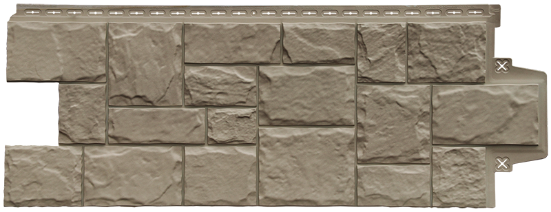 Панель фасадная GrandLine Крупный камень Элит какао 0,982*0,390 м