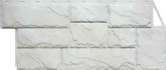 Панель фасадная FineBer Камень крупный Мелованный белый 1,08х0,452 м