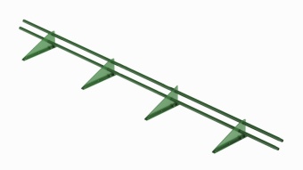 Снегозадержатель трубчатый RAL6005 зеленый мох (d=25мм, L=3м)