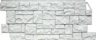 Панель фасадная FineBer Камень дикий Мелованный белый 1,117х0,463 м